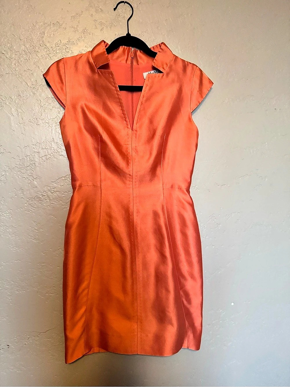 Max Mara Orange Silk Mini Dress Size 32
